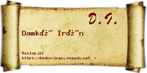 Damkó Irén névjegykártya